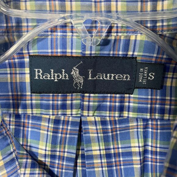 Ralph Lauren Madras Button Down Men's Shirt (S) • Plaid • Blue Label • - Picture 2 of 5